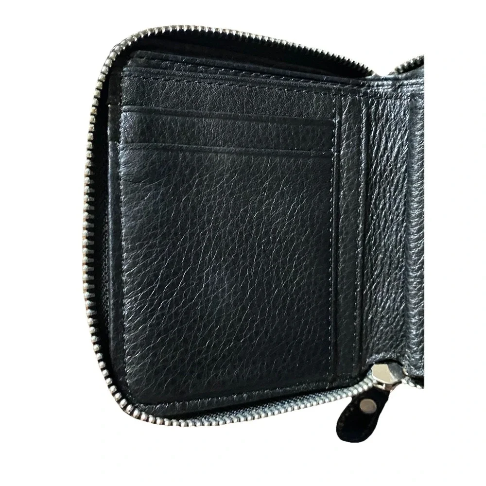 Brighton Bifold Wallet  Multi Packets Black Leather Inside ID Card Holder